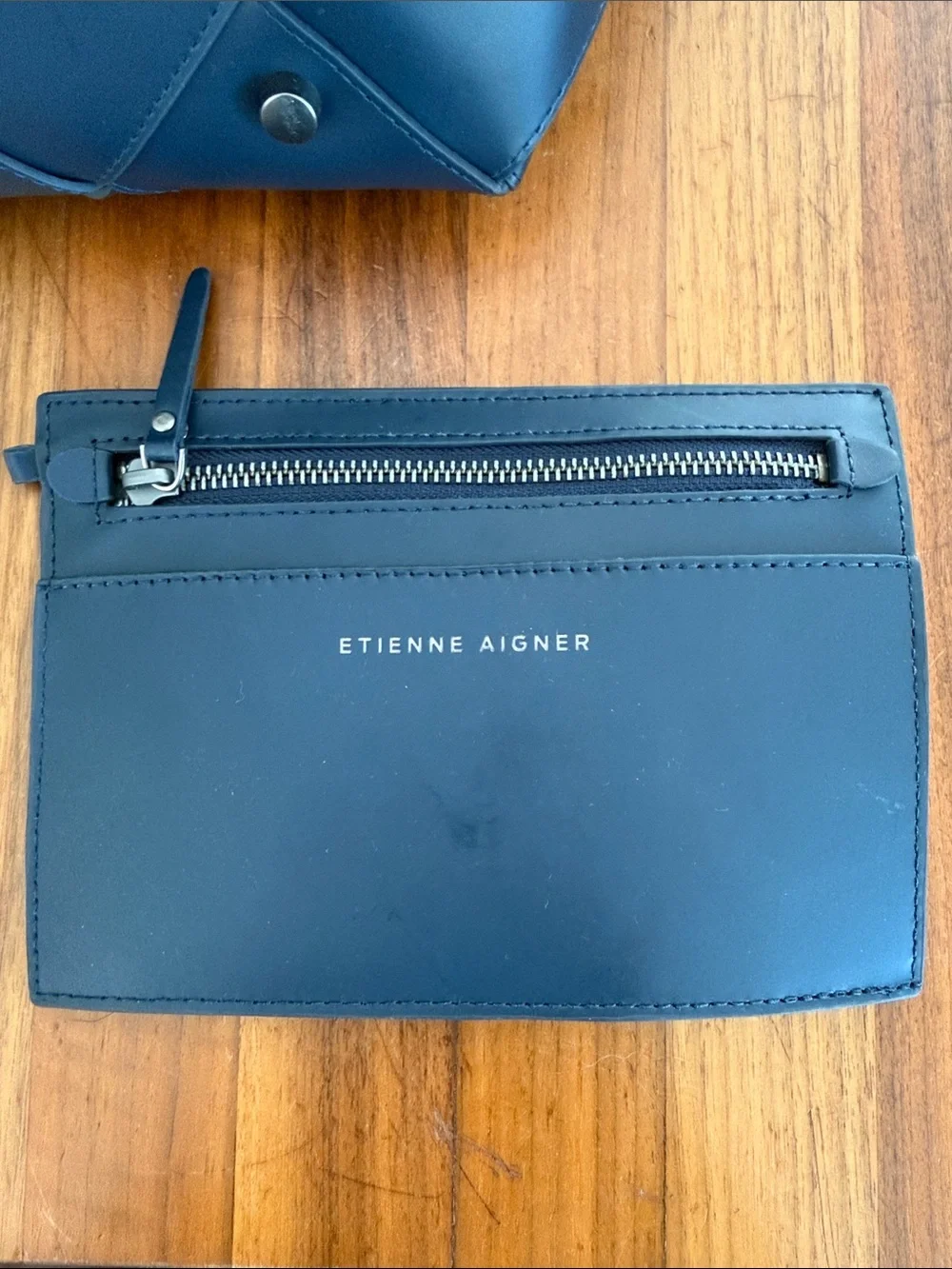 Etienne Aigner Ella Woven blue leather bag / satchel / crossbody